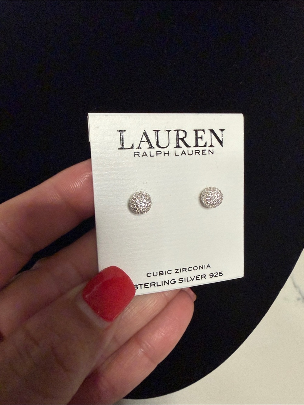 Lauren Ralph Lauren Sparkling Silver Pavé Stud Earrings